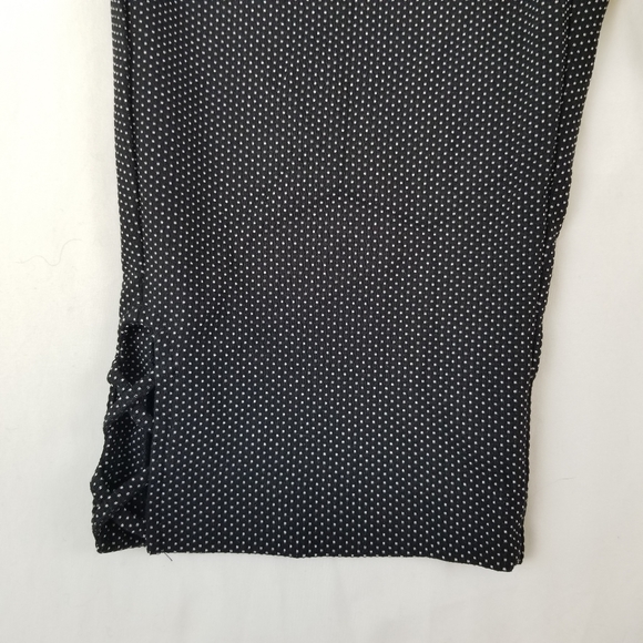 Pants Crop Comfort Elastic Waist 89th Madison Women Size PM Black White Dots - Picture 5 of 8